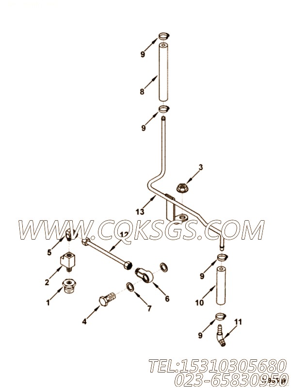 【Tube, Air Fuel Control】康明斯CUMMINS柴油机的3934923 Tube, Air Fuel Control