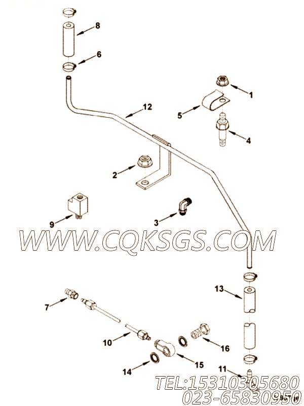【柴油机C8.3-325的增压器管路组】 康明斯管夹,参数及图片