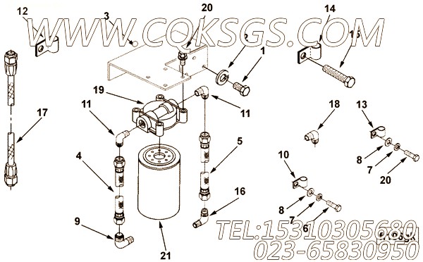 【过滤器支架】康明斯CUMMINS柴油机的3048951 过滤器支架