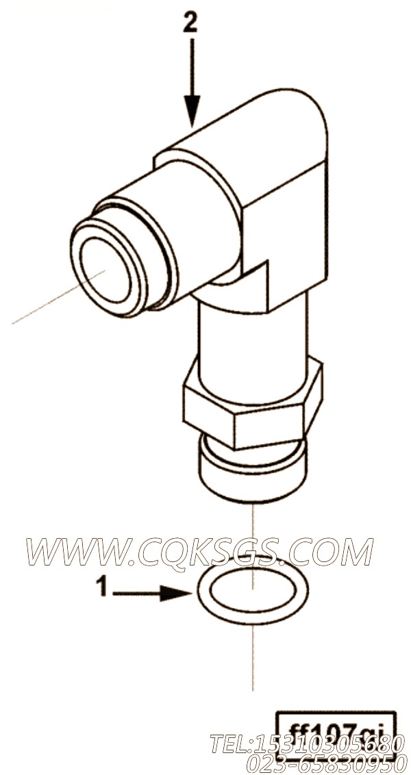 【外螺纹弯头】康明斯CUMMINS柴油机的4054843 外螺纹弯头