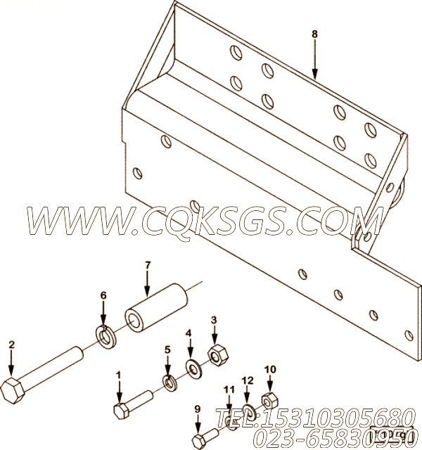 【六角头螺栓】康明斯CUMMINS柴油机的S 197 B 六角头螺栓