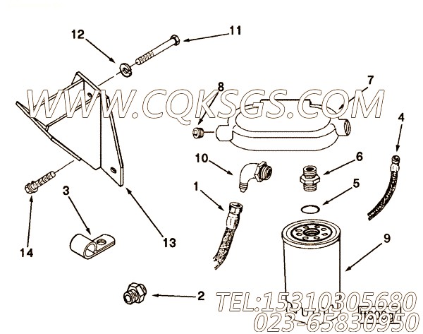 【燃油供应管】康明斯CUMMINS柴油机的201763 燃油供应管