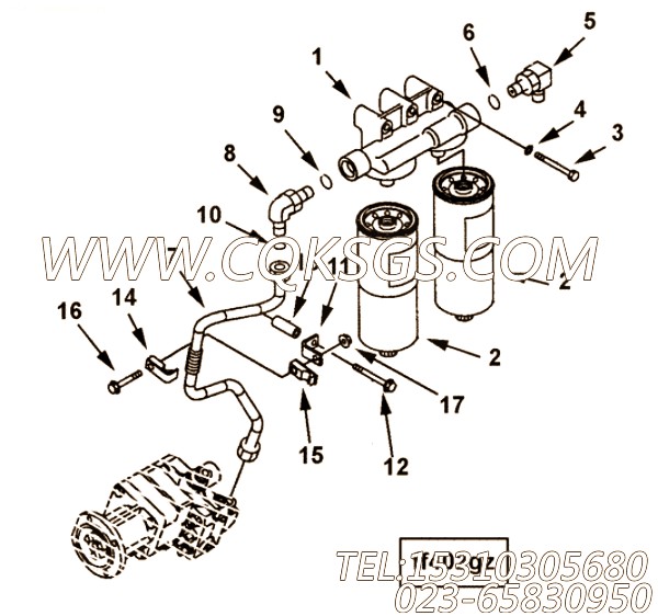 【燃油油水分离器】康明斯CUMMINS柴油机的3089916 燃油油水分离器