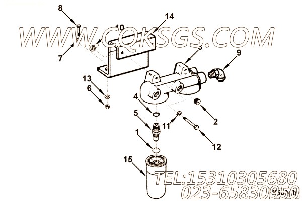 3313304燃油滤清器芯,用于康明斯KTA38-C1050柴油机燃油滤清器组,【铣刨机】配件