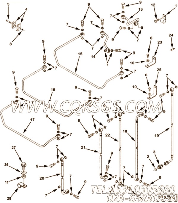 【燃油输送管】康明斯CUMMINS柴油机的3094904 燃油输送管