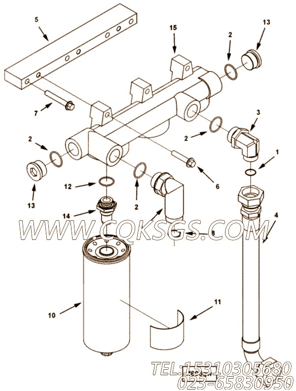 【外螺纹弯头】康明斯CUMMINS柴油机的3332349 外螺纹弯头