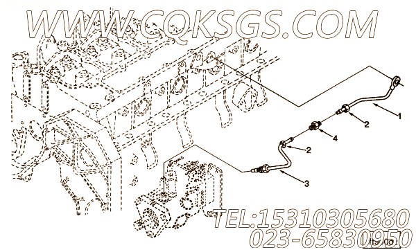 【燃油供应管】康明斯CUMMINS柴油机的3912784 燃油供应管