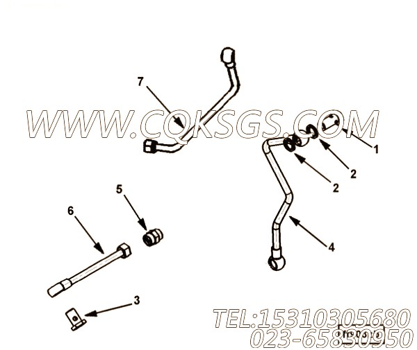 【燃油供应管】康明斯CUMMINS柴油机的3942942 燃油供应管