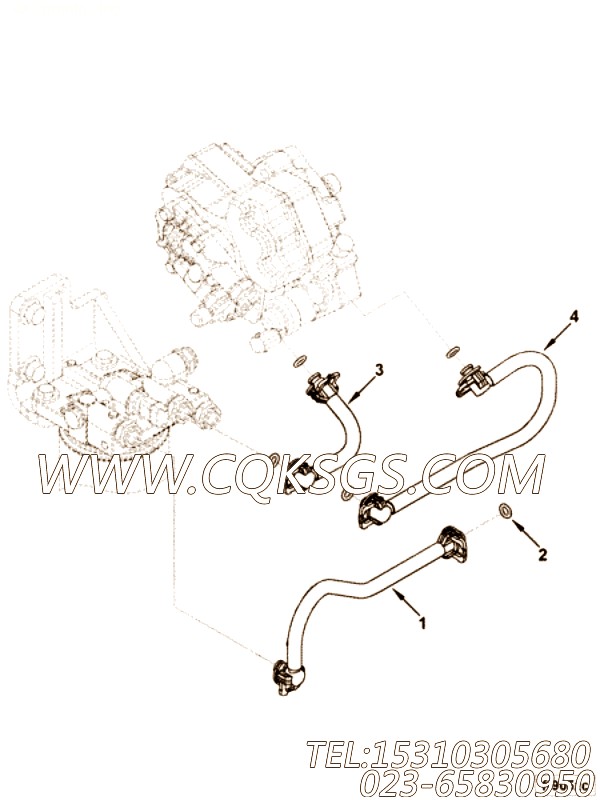 【燃油供应管】康明斯CUMMINS柴油机的3287766 燃油供应管