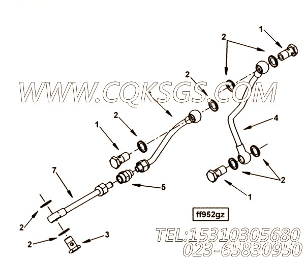 【燃油供应管】康明斯CUMMINS柴油机的3943164 燃油供应管