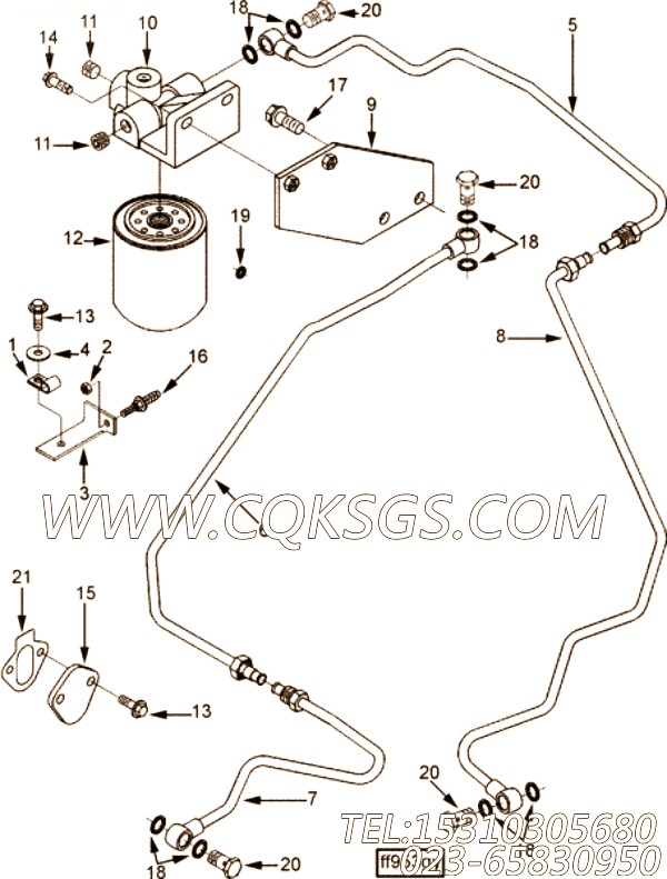 【燃油滤清器盖】康明斯CUMMINS柴油机的3393983 燃油滤清器盖