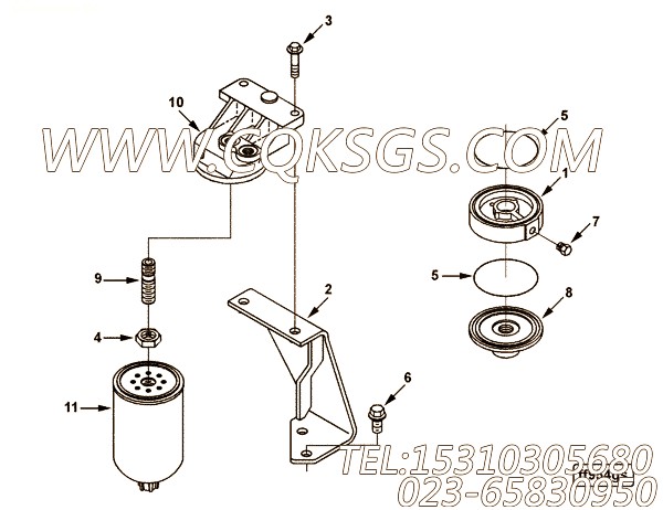 【过滤器支架】康明斯CUMMINS柴油机的3284483 过滤器支架