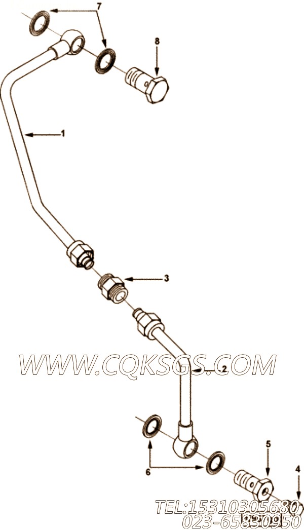【燃油供应管】康明斯CUMMINS柴油机的3284709 燃油供应管