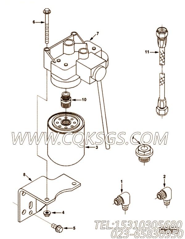 【燃油滤清器盖】康明斯CUMMINS柴油机的4019645 燃油滤清器盖