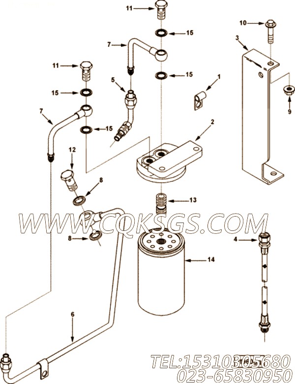 【燃油供应管】康明斯CUMMINS柴油机的3355843 燃油供应管