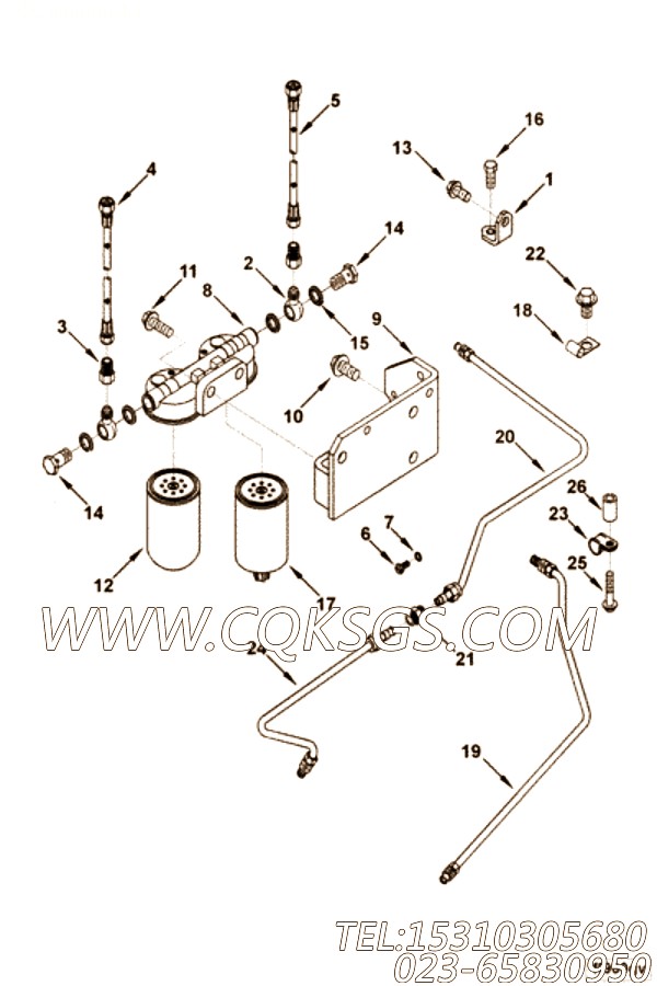 【燃油供应管】康明斯CUMMINS柴油机的3281269 燃油供应管