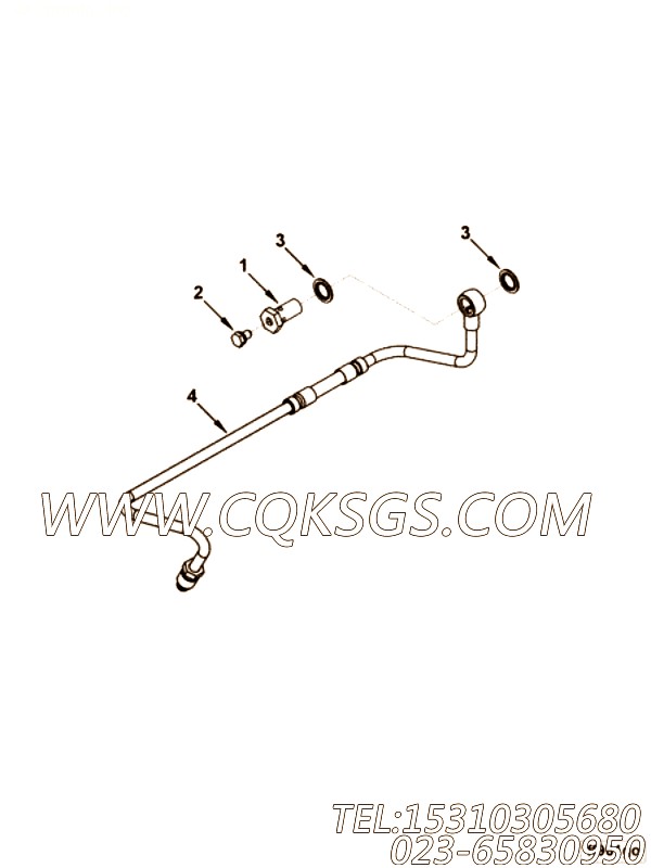 【燃油供应管】康明斯CUMMINS柴油机的3964481 燃油供应管