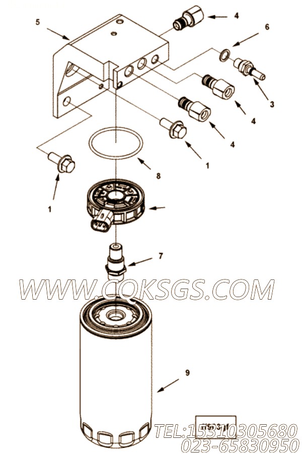 【燃油滤清器盖】康明斯CUMMINS柴油机的3970883 燃油滤清器盖