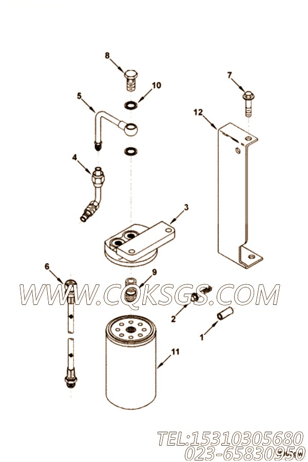【过滤器支架】康明斯CUMMINS柴油机的4063781 过滤器支架