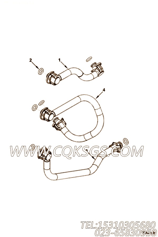 【燃油供应管】康明斯CUMMINS柴油机的2830383 燃油供应管
