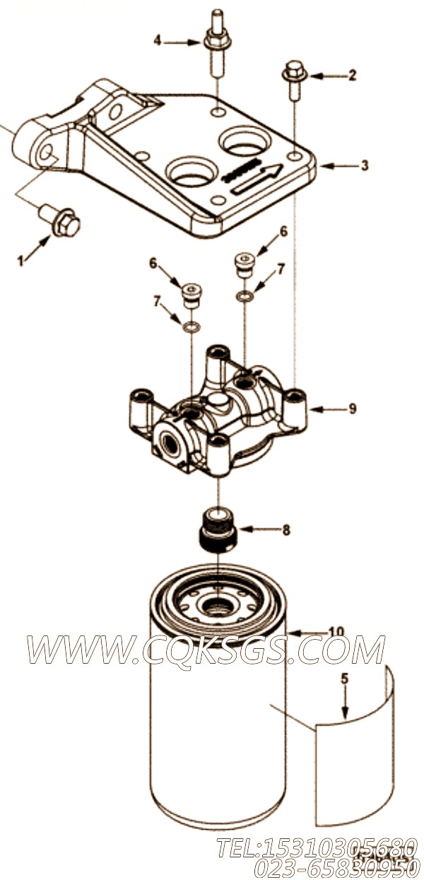 【引擎ISC8.3-230E40A的燃油滤清器组】 康明斯燃油滤清器总成,参数及图片