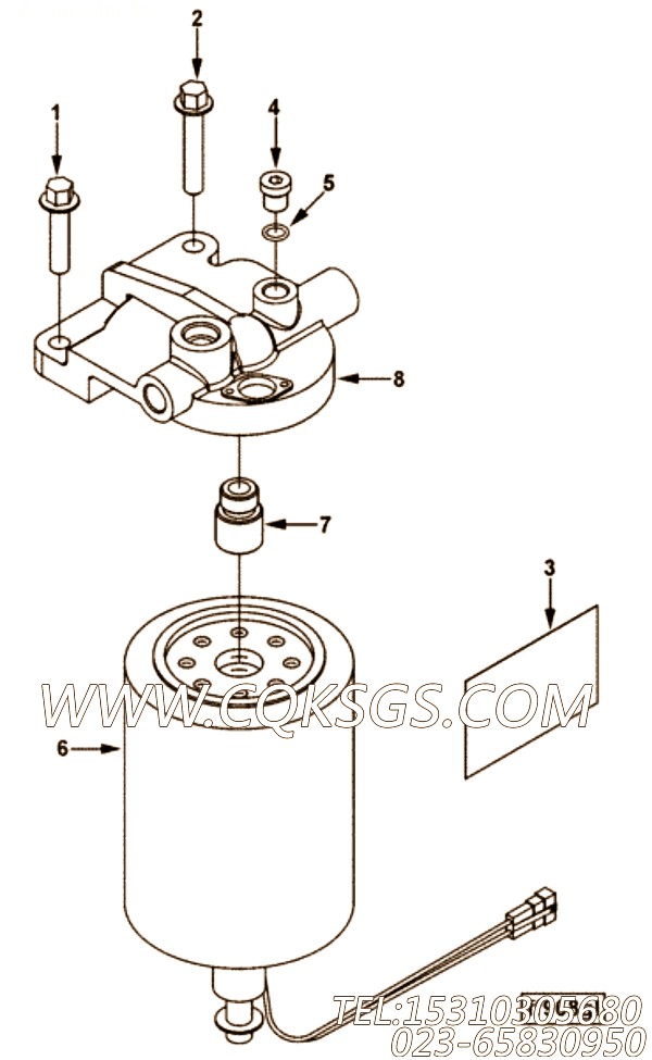 【燃油滤清器】康明斯CUMMINS柴油机的3976651 燃油滤清器