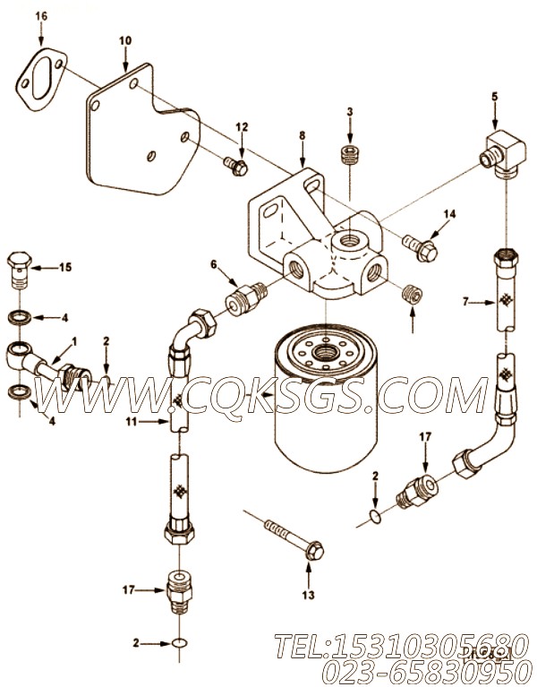 【燃油滤清器】康明斯CUMMINS柴油机的3890017 燃油滤清器