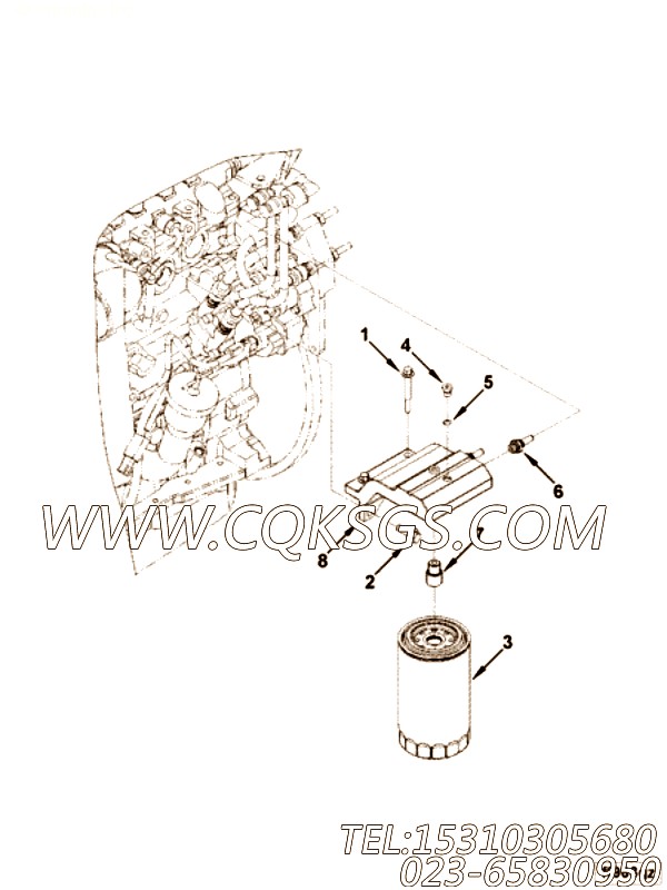 【燃油滤清器盖】康明斯CUMMINS柴油机的4948572 燃油滤清器盖
