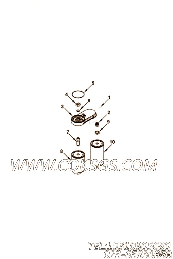 【柴油机6LTAA8.8-C315的燃油滤清器安装件组】 康明斯六角螺母,参数及图片