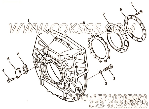 3883622卡箍,用于康明斯M11-C300柴油发动机飞轮壳组,【材料运输车】配件