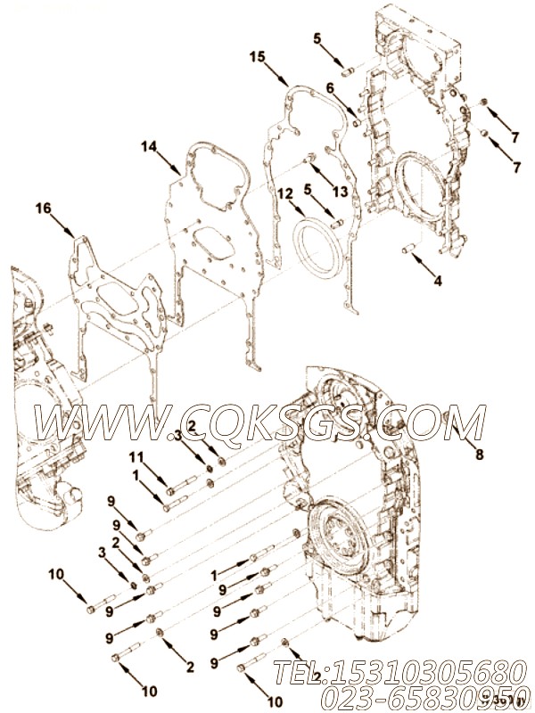 【齿轮体Mouting中】康明斯CUMMINS柴油机的4970551 齿轮体Mouting中