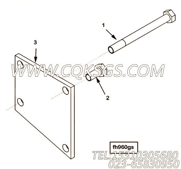 【六角头螺栓】康明斯CUMMINS柴油机的4096663 六角头螺栓