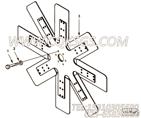 【发动机风扇】康明斯CUMMINS柴油机的3811964 发动机风扇