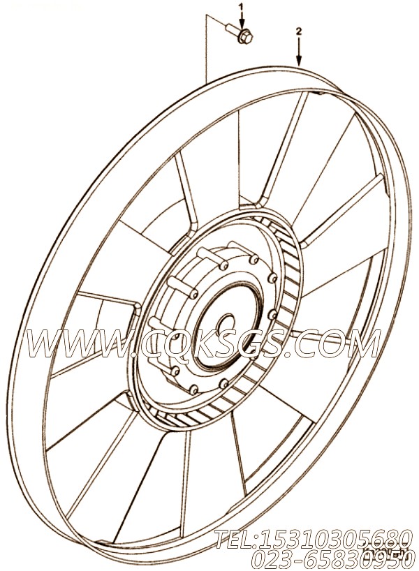 【发动机风扇】康明斯CUMMINS柴油机的4973933 发动机风扇