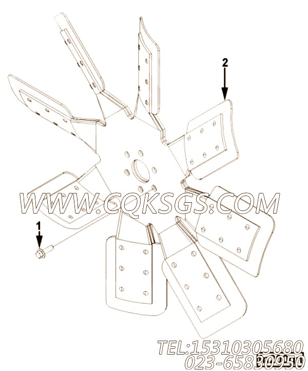 【发动机风扇】康明斯CUMMINS柴油机的4974515 发动机风扇