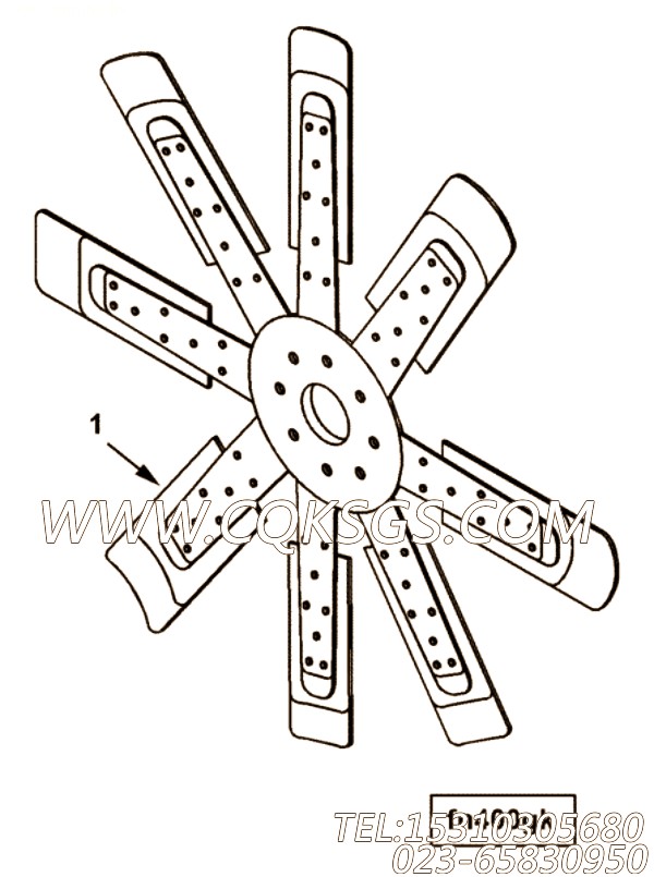 【发动机风扇】康明斯CUMMINS柴油机的3410155 发动机风扇