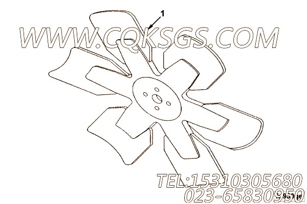 【引擎4BTA3.9-C80的发动机风扇组】 康明斯发动机风扇,参数及图片