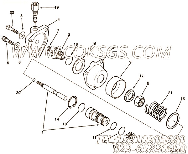 3018655压缩弹簧,用于康明斯NTA855-G4柴油发动机燃油泵组,【电力】配件