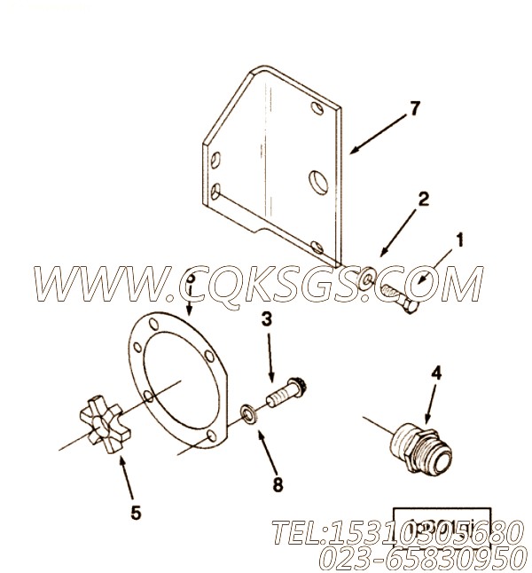 【Bracket, Ful Control Val】康明斯CUMMINS柴油机的3082174 Bracket, Ful Control Val