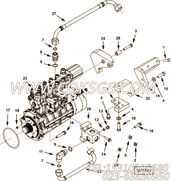 【燃油歧管】康明斯CUMMINS柴油机的4964144 燃油歧管