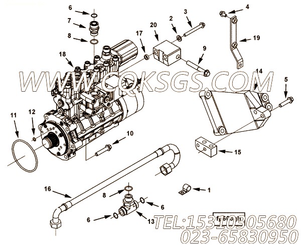 【燃油泵支架】康明斯CUMMINS柴油机的4951883 燃油泵支架