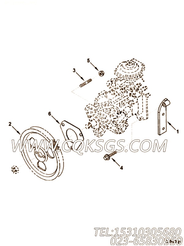 【引擎EQ4BT3.9的燃油泵连接件组】 康明斯双头螺柱,参数及图片
