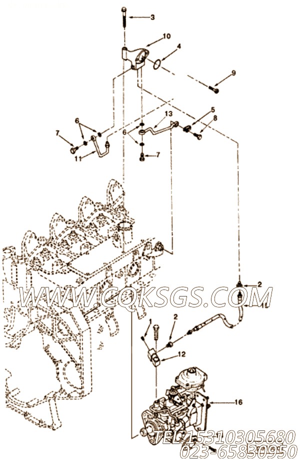 【柴油机C8.3-325的缸盖管路组】 康明斯内六角锥形螺塞,参数及图片