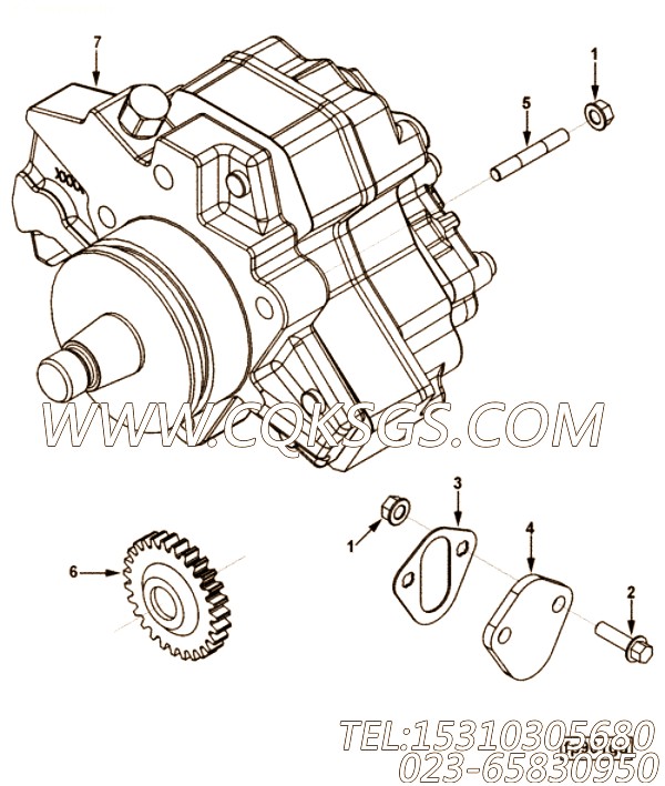【引擎QSB4.5-C152的基本燃油泵组】 康明斯燃油喷射泵,参数及图片