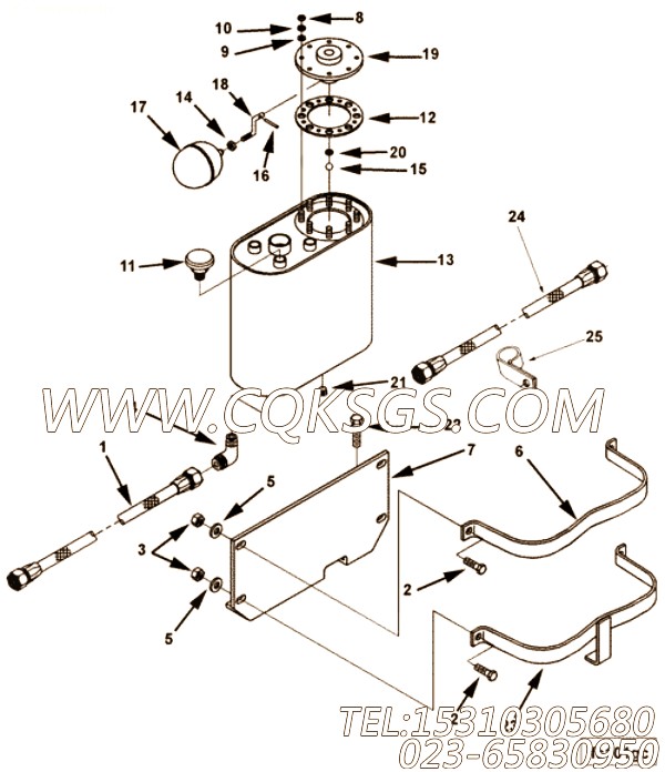 【燃油输送罐】康明斯CUMMINS柴油机的3033713 燃油输送罐