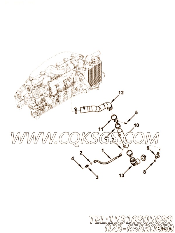 【模压管】康明斯CUMMINS柴油机的3968964 模压管