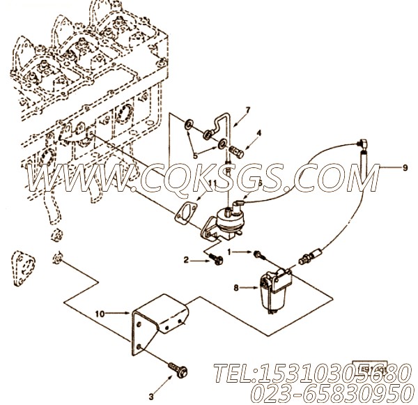 【燃油供应管】康明斯CUMMINS柴油机的3281166 燃油供应管