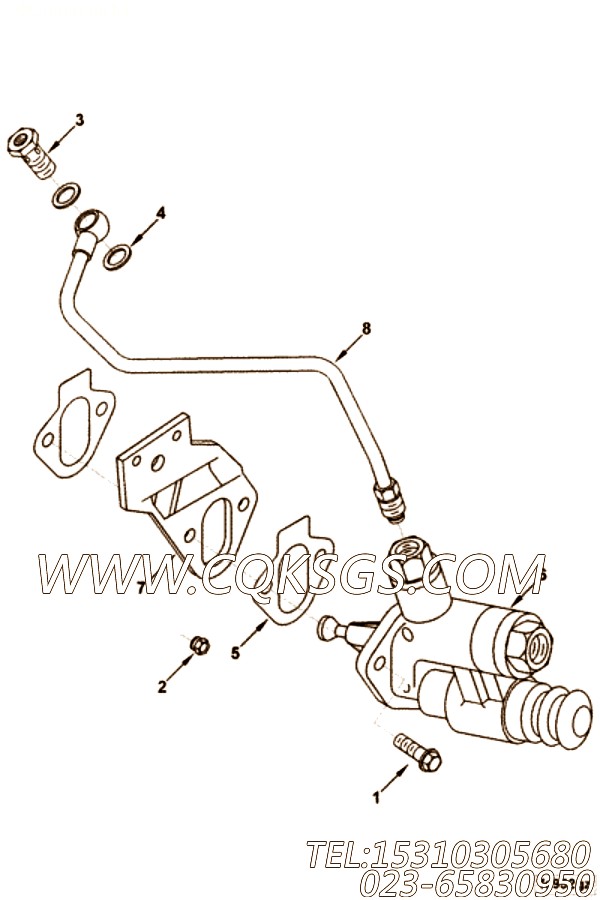 【燃油供应管】康明斯CUMMINS柴油机的3934411 燃油供应管