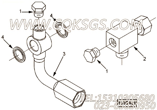 【燃油供应管】康明斯CUMMINS柴油机的3393767 燃油供应管