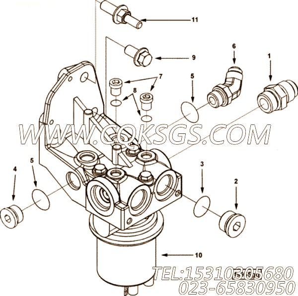 【外螺纹弯头】康明斯CUMMINS柴油机的3062138 外螺纹弯头
